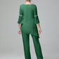 Chiffon Long Sleeves V Neck Mother Of The Bride Dress Pants Suits