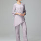 Chiffon Long Sleeves V Neck Mother Of The Bride Dress Pants Suits