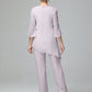 Chiffon Long Sleeves V Neck Mother Of The Bride Dress Pants Suits