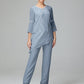 Chiffon Long Sleeves V Neck Mother Of The Bride Dress Pants Suits