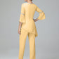 Chiffon Long Sleeves V Neck Mother Of The Bride Dress Pants Suits