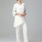 Chiffon Long Sleeves V Neck Mother Of The Bride Dress Pants Suits