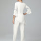Chiffon Long Sleeves V Neck Mother Of The Bride Dress Pants Suits