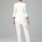 Chiffon Long Sleeves V Neck Mother Of The Bride Dress Pants Suits