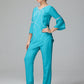 Chiffon Long Sleeves V Neck Mother Of The Bride Dress Pants Suits