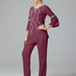 Chiffon Long Sleeves V Neck Mother Of The Bride Dress Pants Suits