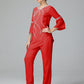 Chiffon Long Sleeves V Neck Mother Of The Bride Dress Pants Suits
