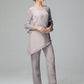 Chiffon Long Sleeves V Neck Mother Of The Bride Dress Pants Suits