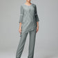 Chiffon Long Sleeves V Neck Mother Of The Bride Dress Pants Suits