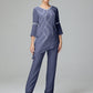 Chiffon Long Sleeves V Neck Mother Of The Bride Dress Pants Suits