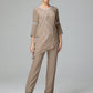 Chiffon Long Sleeves V Neck Mother Of The Bride Dress Pants Suits