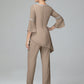 Chiffon Long Sleeves V Neck Mother Of The Bride Dress Pants Suits
