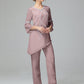 Chiffon Long Sleeves V Neck Mother Of The Bride Dress Pants Suits