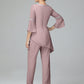 Chiffon Long Sleeves V Neck Mother Of The Bride Dress Pants Suits