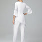 Chiffon Long Sleeves V Neck Mother Of The Bride Dress Pants Suits