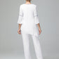 Chiffon Long Sleeves V Neck Mother Of The Bride Dress Pants Suits