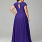 Crew Neck Delicate Chiffon Plus Size Bridesmaid Dresses