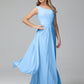 Daphne One Shoulder Chiffon Bridesmaid Dresses With Split