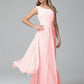 Daphne One Shoulder Chiffon Bridesmaid Dresses With Split