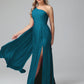 Daphne One Shoulder Chiffon Bridesmaid Dresses With Split