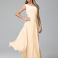 Daphne One Shoulder Chiffon Bridesmaid Dresses With Split