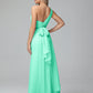 Daphne One Shoulder Chiffon Bridesmaid Dresses With Split