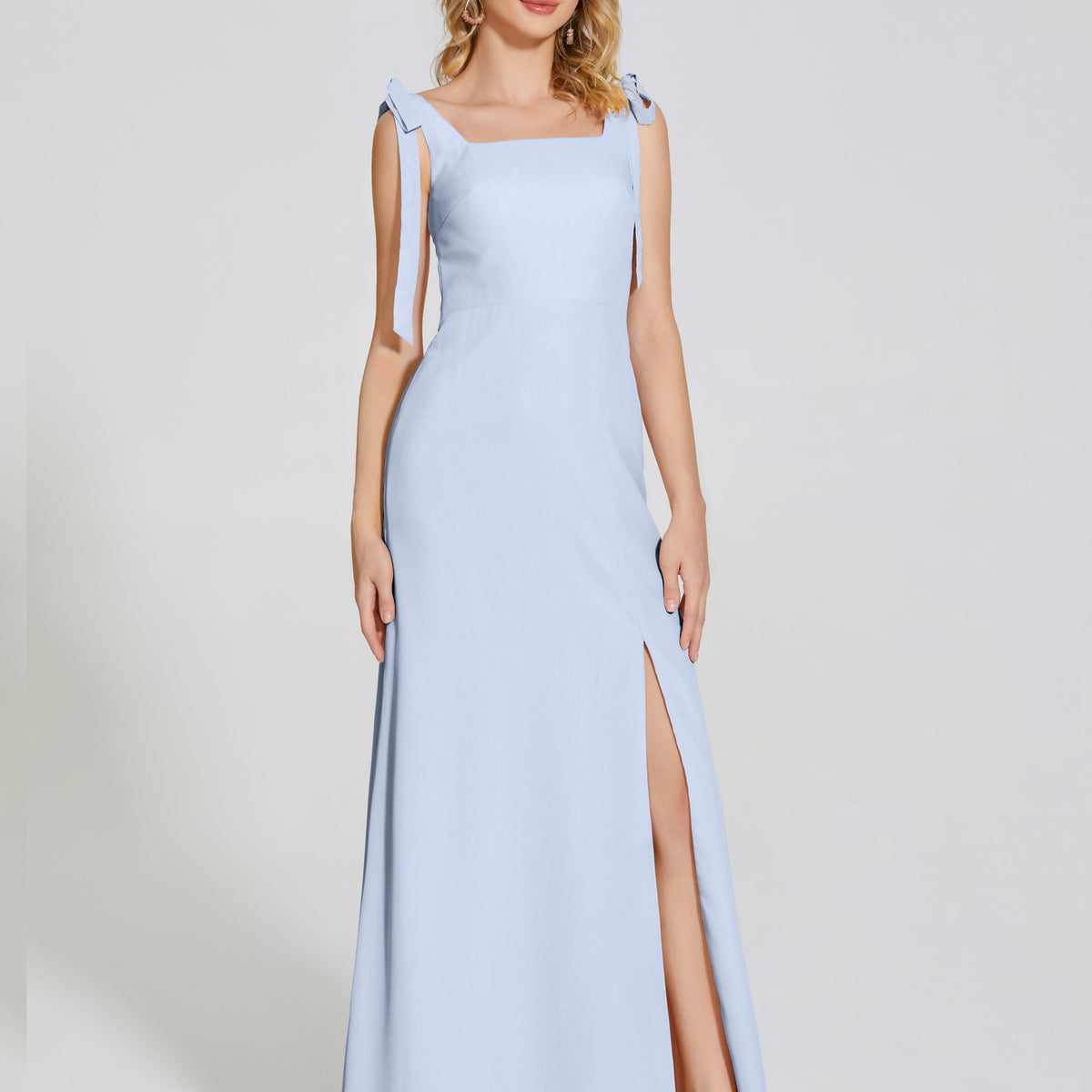 Detachable Bow-knot Square Neck Wedding Guest Dress Detachable Bow-knot Square Neck Wedding Guest Dress