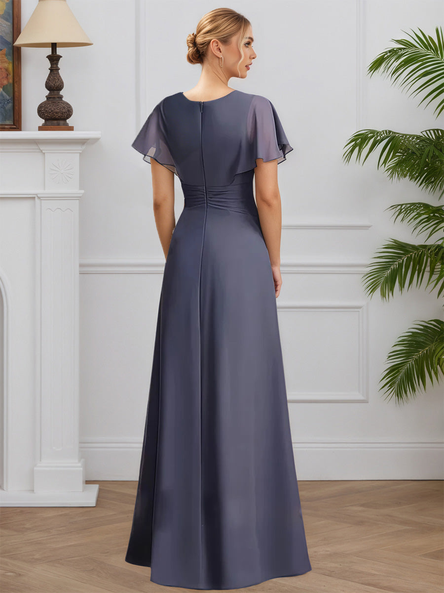 Cicinia Stormy Mother Of The Groom Dress Long Chiffon A-line Beaded Floor Length Elegant