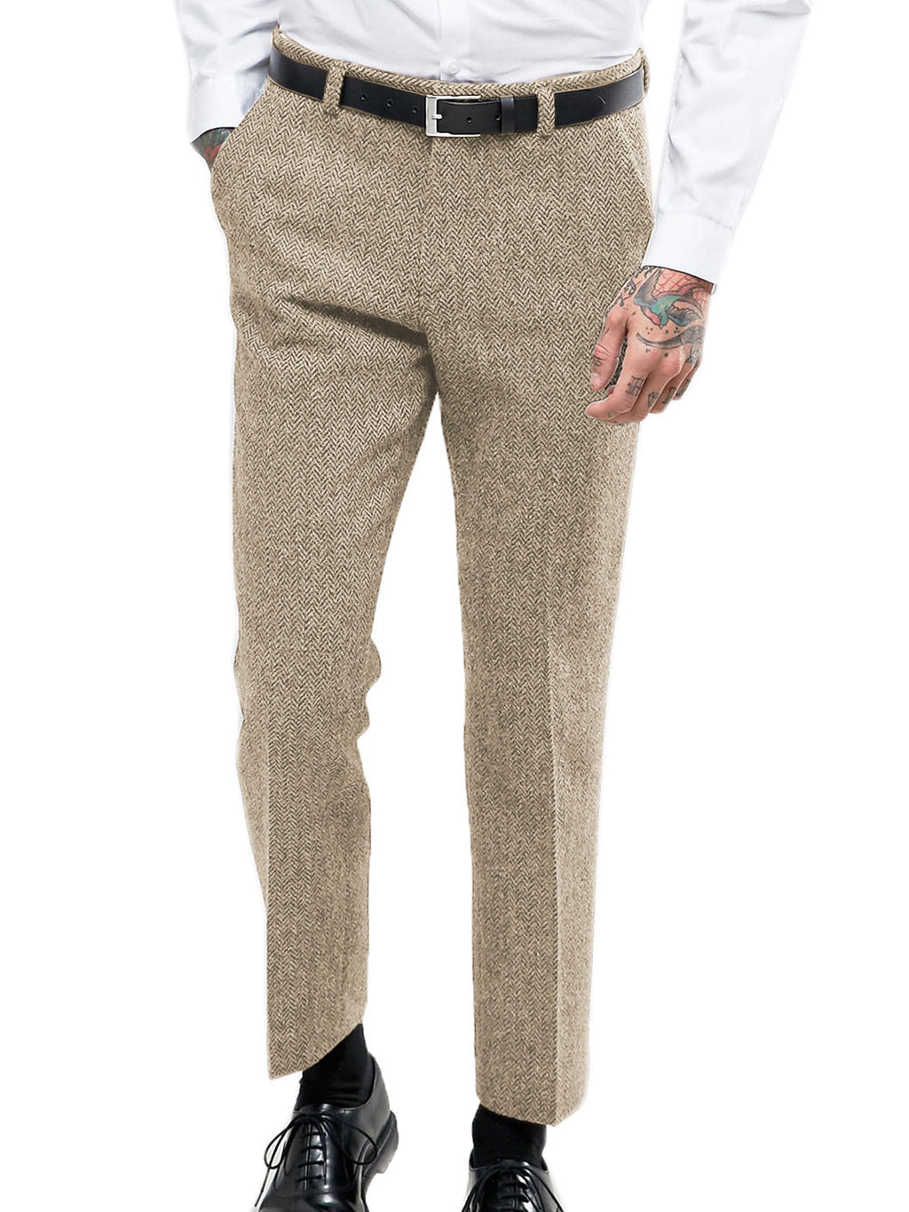 Men's Formal Casual Vintage Suit Pants Champagne