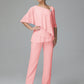 Half Sleeves Chiffon Mother Of The Bride Dress Pant Suits