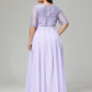 Half Sleeves Scoop Lace Long Plus Size Bridesmaid Dresses