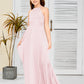 Halter A Line Chiffon Lace Junior Bridesmaid Dress