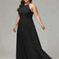 Halter Plus Size Chiffon Bridesmaid Dresses