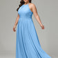 Halter Plus Size Chiffon Bridesmaid Dresses