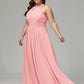 Halter Plus Size Chiffon Bridesmaid Dresses