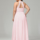 Halter Plus Size Chiffon Bridesmaid Dresses