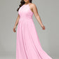 Halter Plus Size Chiffon Bridesmaid Dresses