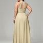 Halter Plus Size Chiffon Bridesmaid Dresses