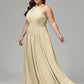 Halter Plus Size Chiffon Bridesmaid Dresses