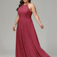 Halter Plus Size Chiffon Bridesmaid Dresses