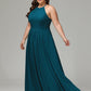 Halter Plus Size Chiffon Bridesmaid Dresses