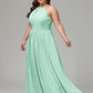 Halter Plus Size Chiffon Bridesmaid Dresses