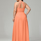 Halter Plus Size Chiffon Bridesmaid Dresses