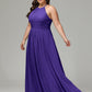 Halter Plus Size Chiffon Bridesmaid Dresses