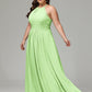 Halter Plus Size Chiffon Bridesmaid Dresses