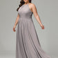 Halter Plus Size Chiffon Bridesmaid Dresses