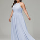 Halter Plus Size Chiffon Bridesmaid Dresses