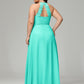 Halter Plus Size Chiffon Bridesmaid Dresses