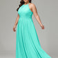 Halter Plus Size Chiffon Bridesmaid Dresses