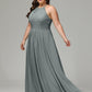 Halter Plus Size Chiffon Bridesmaid Dresses